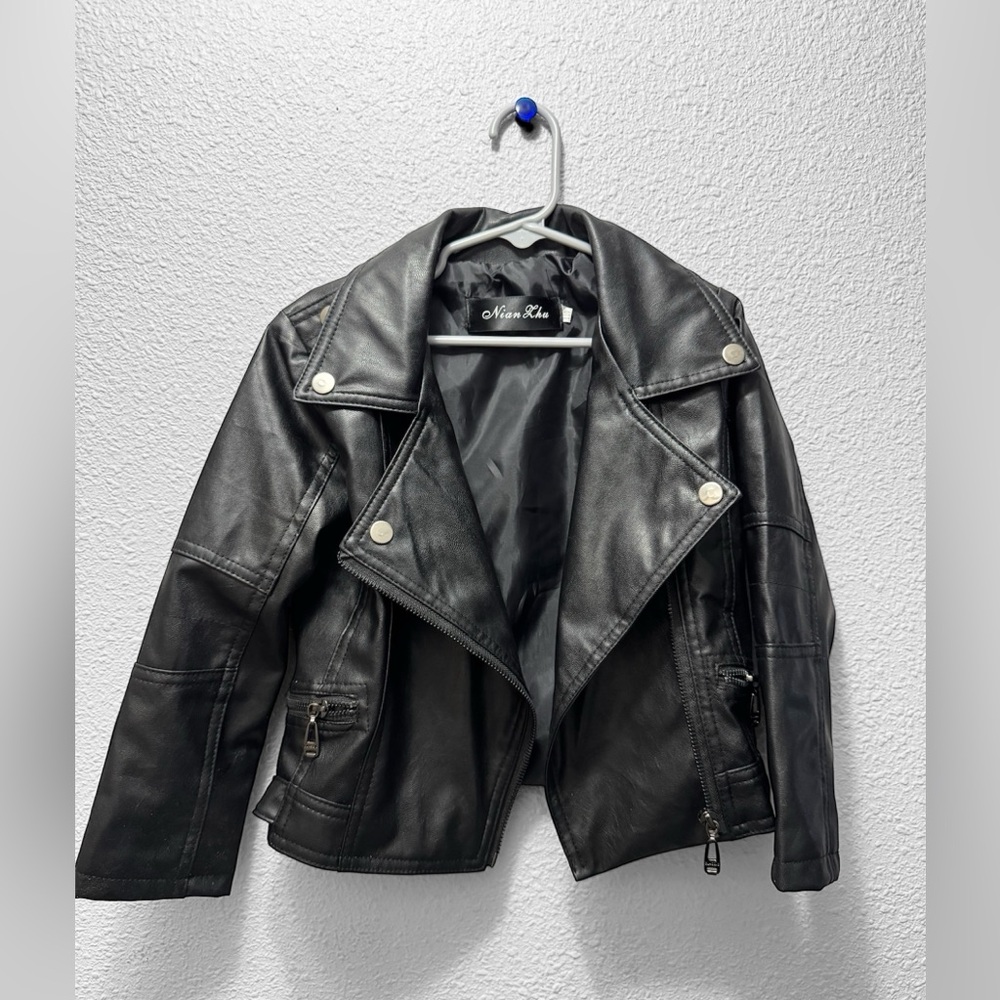 2T-3T Black Leather Jacket